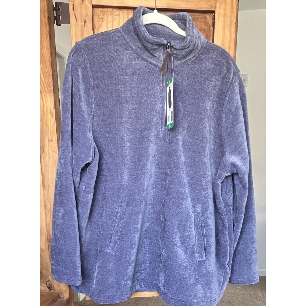 32 Degrees Heat Women's XL Blue/Purple Fleece 1/4 Zip Pullover Pockets NWT